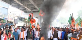 छात्रों पर लाठीचार्ज के विरोध में BJP का झारखंड बंद, सड़कों पर जलाए टायर aditya sahu
