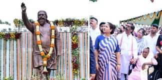 शिबू सोरेन की पुण्यतिथि पर उनकी 14 फीट ऊंची प्रतिमा का सीएम ने किया अनावरण shibu soren